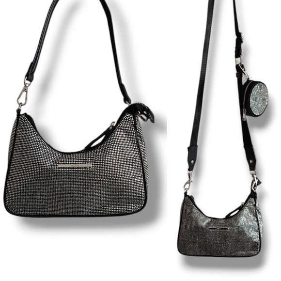 Aldo Handbags - Aldo Black and Silver Crossbody Bag